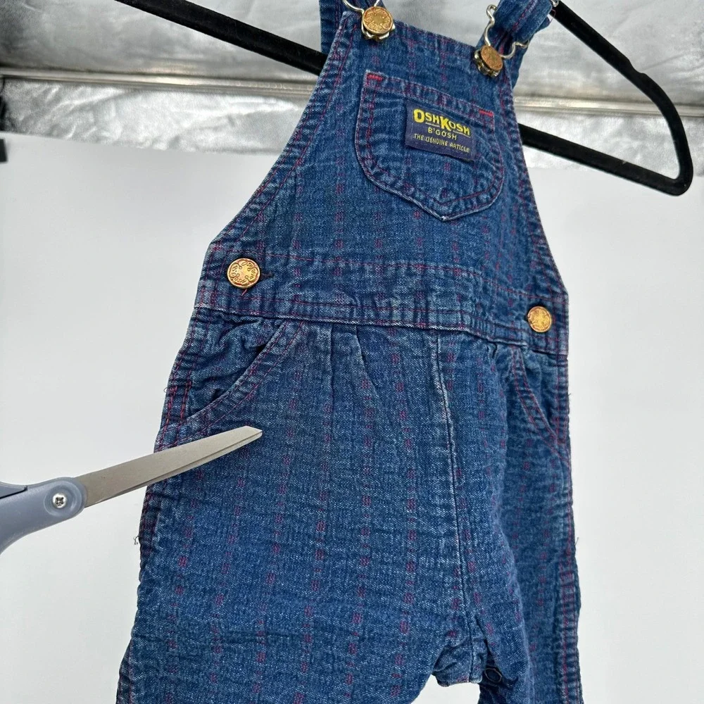 Vintage 90's OshKosh B'gosh Vestback‎ Blue Denim Overalls 12 Month Baby Infant